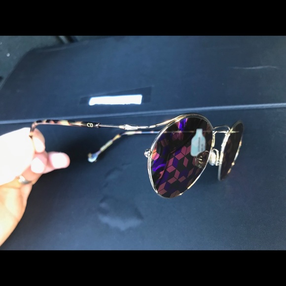 DIOR Origins 1 Psychedelic Round Gold Frames - Picture 3 of 6